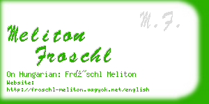 meliton froschl business card
